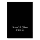 Schwarz-Weiß-Elegante-Kalligraphie-Platzkarten Tischnummer (Vorderseite)