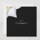 Schwarz-Weiß-Elegante Magnolia Einladung (Rückseite)