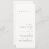 Schwarz-Weiß-Elegante Minimale Speisekarte für Hoc Menükarte (Vorne/Hinten)