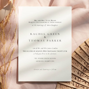 Schwarz-Weiß-Elegante Minimalistische feierliche H Einladung