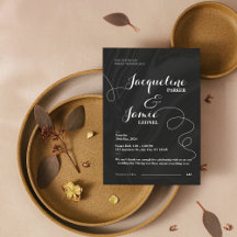 Schwarz & Weiß Elegante Minimalistische Hochzeit