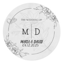 "Schwarz-Weiß-Elegante Minimalistische Hochzeit mi