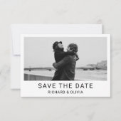 Schwarz-weiß Elegante Minimalistische Save the Dat Save The Date (Vorderseite)