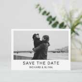 Schwarz-weiß Elegante Minimalistische Save the Dat Save The Date (Stehend Vorderseite)