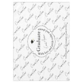 Schwarz-Weiß-Elegante Moderne Graduiertenparty Tischdecke (Vorderseite)