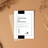 Schwarz-Weiß-Elegante Moderne Hochzeit Einladung