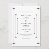 Schwarz & Weiß Elegante Moderne Hochzeit Einladung (Vorderseite)