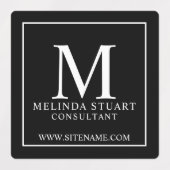 Schwarz-Weiß-elegante Monogram-Firmenzeichen Etiketten (Design 2)