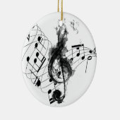 Schwarz-Weiß-Elegante Musiknote Keramik Ornament (Rechts)
