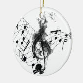 Schwarz-Weiß-Elegante Musiknote Keramik Ornament (Links)