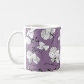 Schwarz-Weiß-elegante Orchidee mit floralen modern Kaffeetasse (Links)