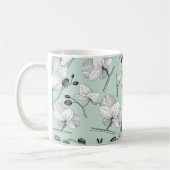 Schwarz & Weiß elegante Orchideen florale moderne  Kaffeetasse (Links)