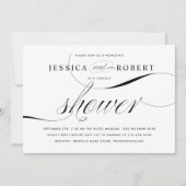 Schwarz-Weiß-Elegante Paardusche Einladung (Vorderseite)