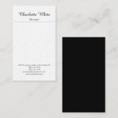 Schwarz-weiß Elegante Pinselschrift Minimalistisch Visitenkarte (Vorne/Hinten)