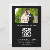 Schwarz-Weiß-Elegante QR-Hochzeit speichert das Da Einladung (Rückseite)