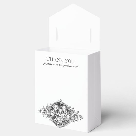 Schwarz-Weiß-Elegante religiöse Hochzeit Geschenkschachtel (Geöffnet)