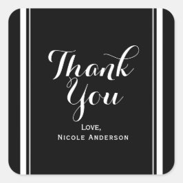 Schwarz & Weiß Elegante schicke Couture Gastgesche Quadratischer Aufkleber