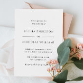 Schwarz-Weiß-elegante schlichte minimalistische Ho Einladung