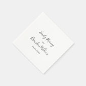 Schwarz-Weiß-elegante Skripte Moderne Hochzeit Serviette (Ecke)