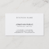 Schwarz-Weiß elegante Sleek Design Trendy Moderne Visitenkarte (Rückseite)