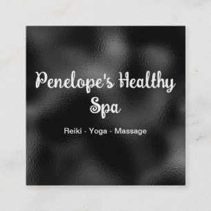 Schwarz-Weiß-elegante Square-Visitenkarte Quadratische Visitenkarte