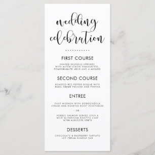 Schwarz-Weiß-Elegante Typografie & Polka Dots Menü Menükarte