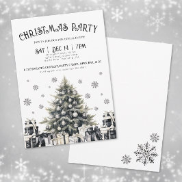 Schwarz & Weiß Elegante Weihnachtsfeiertage Party Einladung