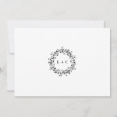 Schwarz-Weiß-Elegante Wildblume Hochzeit Foto Save The Date (Rückseite)