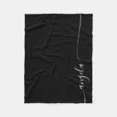 Schwarz-Weiß-Elegante Zarte Signatur-Skript Fleecedecke (Vorderseite)