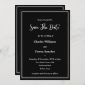 Schwarz-Weiß-Elegantenschrift Einladung (Vorne/Hinten)