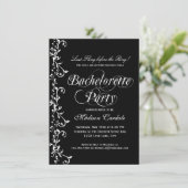 Schwarz-Weiß-Eleganter Junggeselinnen-Abschied Einladung (Stehend Vorderseite)