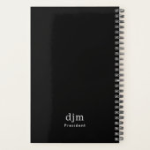 Schwarz-weiß eleganter Minimalist Planer (Rückseite)