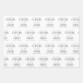 Schwarz-weiß Eleganter, moderner Abschluss Geschenkpapier Set (Vorderseite 2)