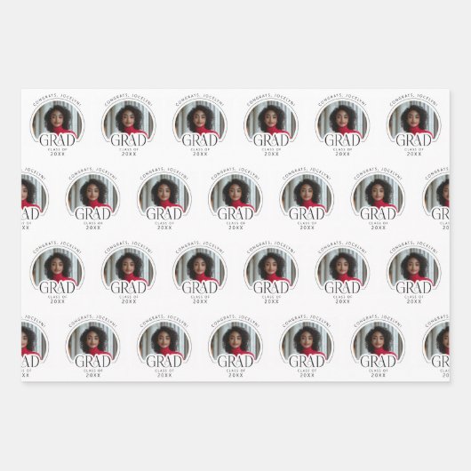 Schwarz-weiß Eleganter, moderner Abschluss Geschenkpapier Set (Vorderseite)