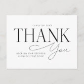 Schwarz-weiß Eleganter Moderner Abschluss Vielen D Postkarte (Vorderseite)