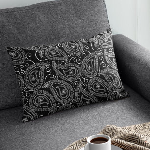 Schwarz-Weiß-elegantes Damask-Muster Dekokissen