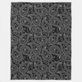 Schwarz-Weiß-elegantes Damask-Muster Fleecedecke (Vorderseite)