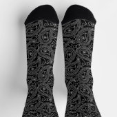 Schwarz-Weiß-elegantes Damask-Muster Socken (Oben)