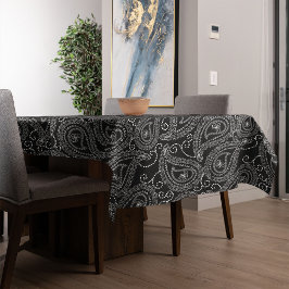 Schwarz-Weiß-elegantes Damask-Muster Tischdecke
