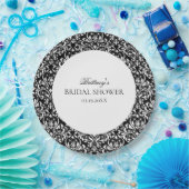 Schwarz-Weiß-elegantes Damaskus-Brautparty Pappteller (Party)