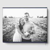 Schwarz-Weiß-Elegantes Foto Hochzeitsgast-Buch Gästebuch (Rückseite)