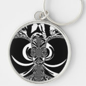 Schwarz-Weiß-Elegantes klassisches Gemustertes Des Schlüsselanhänger (Vorne)