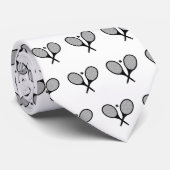 Schwarz-Weiß Elegantes Minimalistisches Tennis Ris Krawatte (Gerollt)