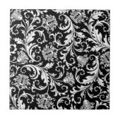 Schwarz-Weiß-elegantes Muster aus schwarzem und we Fliese (Vorderseite)