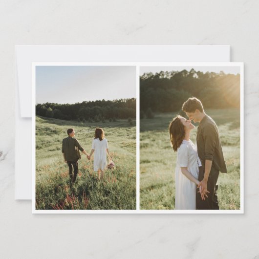 Schwarz & Weiß, elegantes Script 2 - Foto Save the Date (Rückseite)