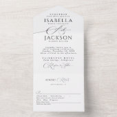 Schwarz-Weiß-Elegantes Siegel & Hochzeit All In One Einladung (Innen Boden)