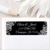 Schwarz-Weiß-Elegantes Skript gibt Labels zurück (Insitu)