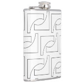 Schwarz-Weiß-Elegantes trendy geometrisches Muster Flachmann (Rechts)