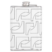 Schwarz-Weiß-Elegantes trendy geometrisches Muster Flachmann (Rückseite)