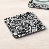 Schwarz-Weiß-Elegantes Vintages Blumendesign